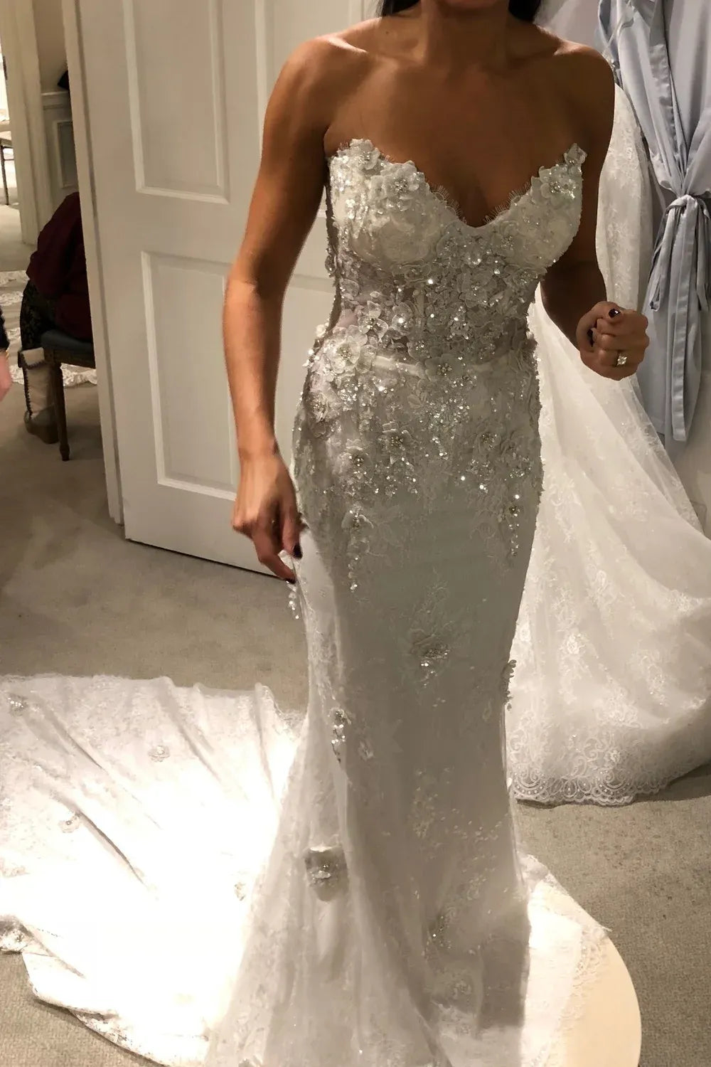 Pnina Tornai 4726 with Veil, Detachable Skirt and Blusher 9