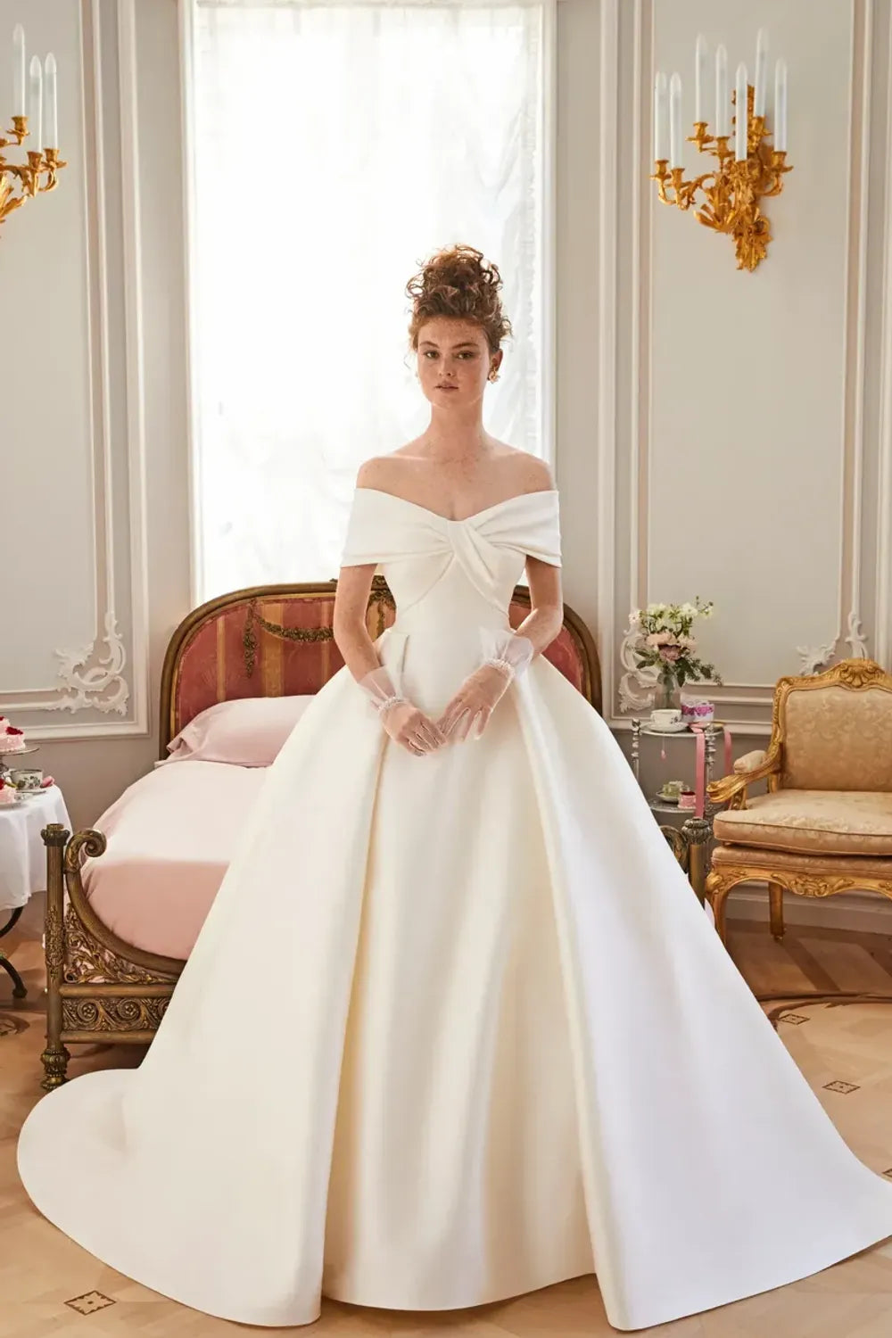 chinese dress ladies Stylish Cold Shoulder Flowy Bridesmaid Dress with Flare Sleeve
