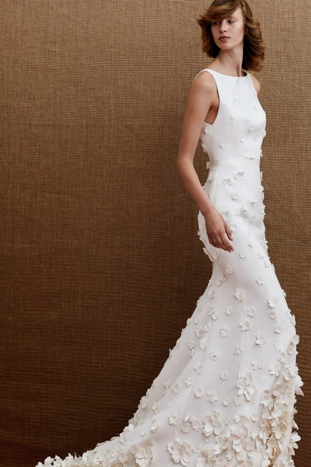 fitted lace wedding dress Never Worn Viktor & Rolf Flower Fur Mermaid Wedding Dress
