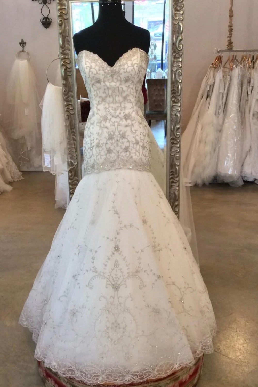 Lazaro-Vintage Couture Mermaid Gown-2