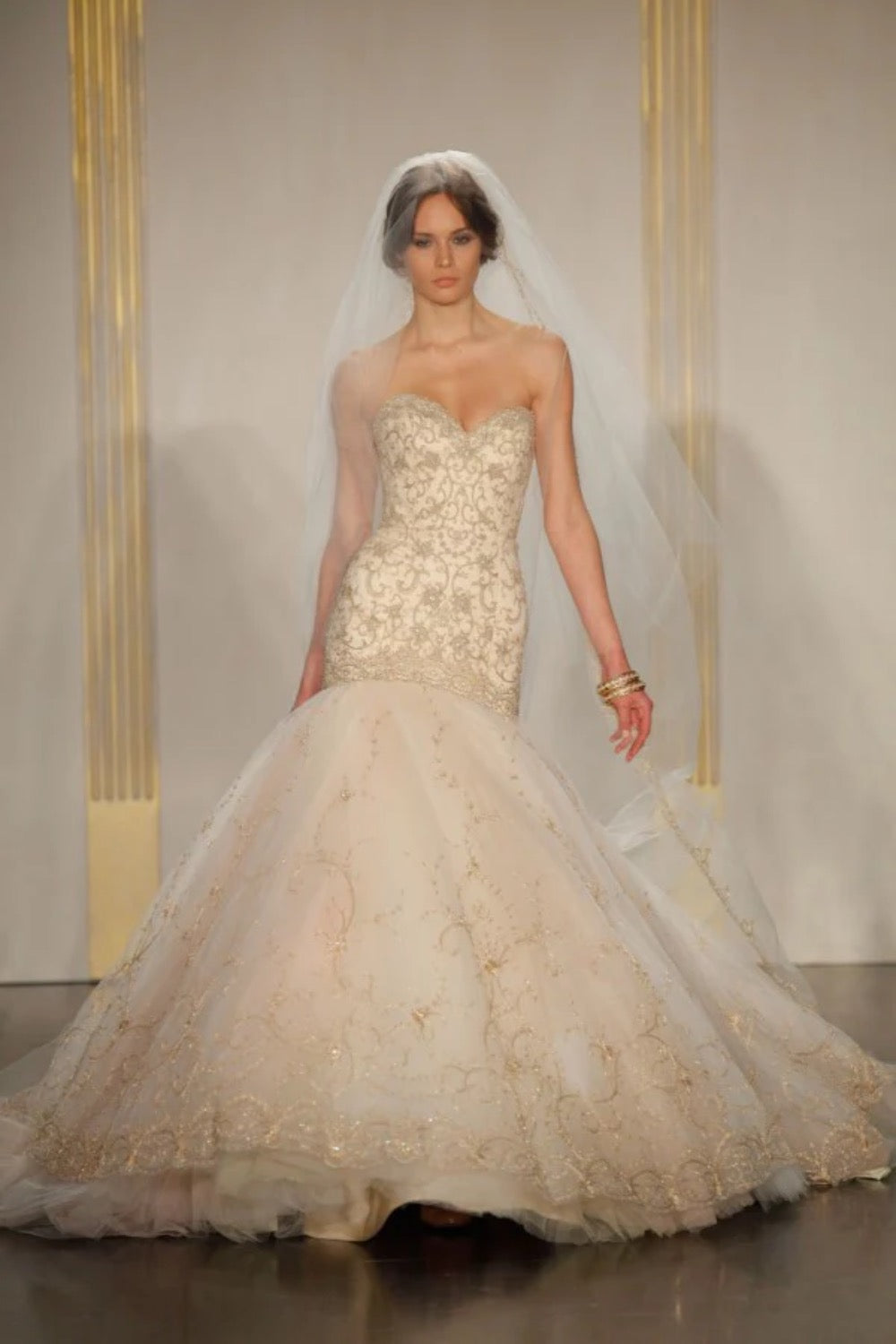 Lazaro-Vintage Couture Mermaid Gown-0