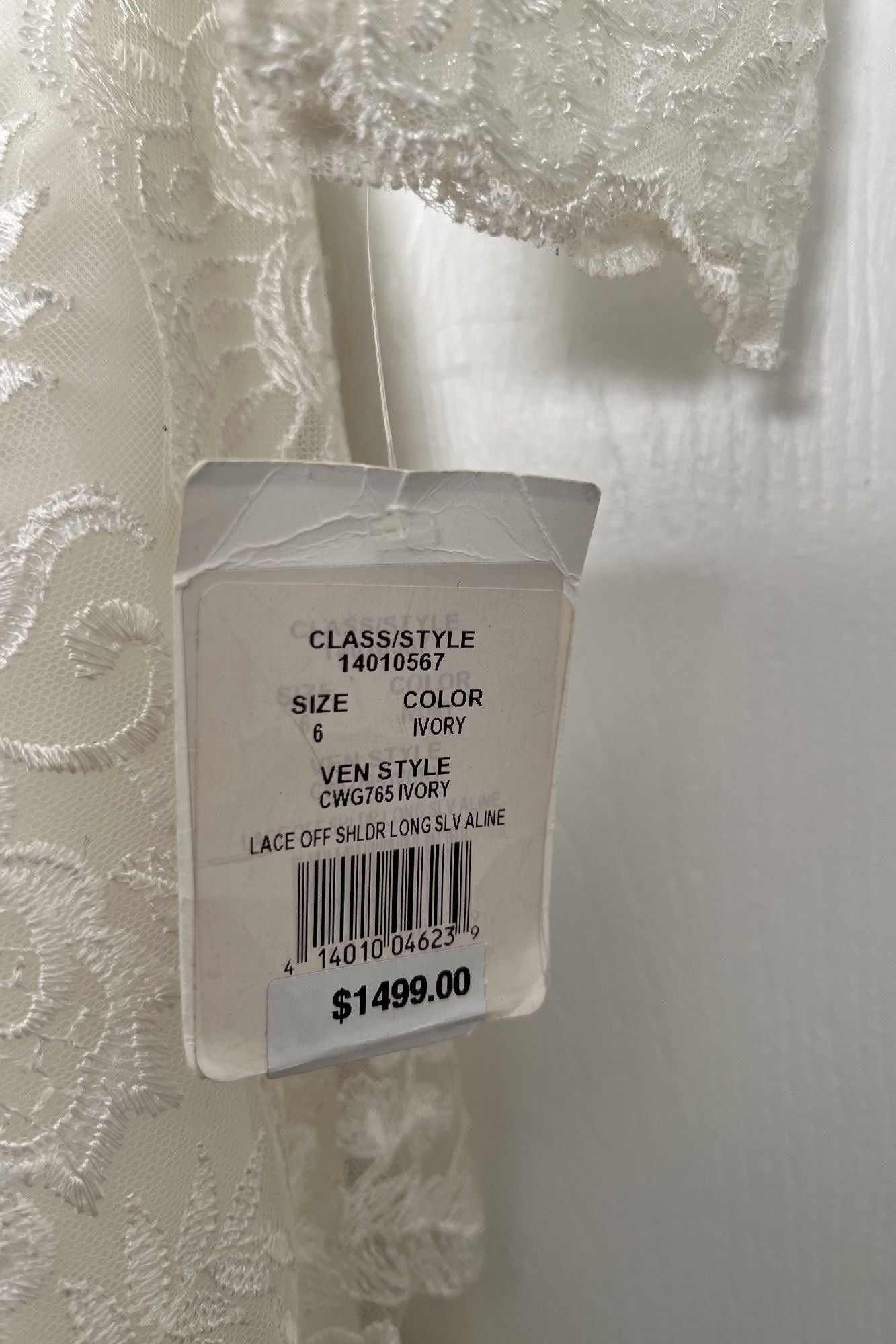 Oleg Cassini LACE OFF SHLDR LONG SLV ALINE 2