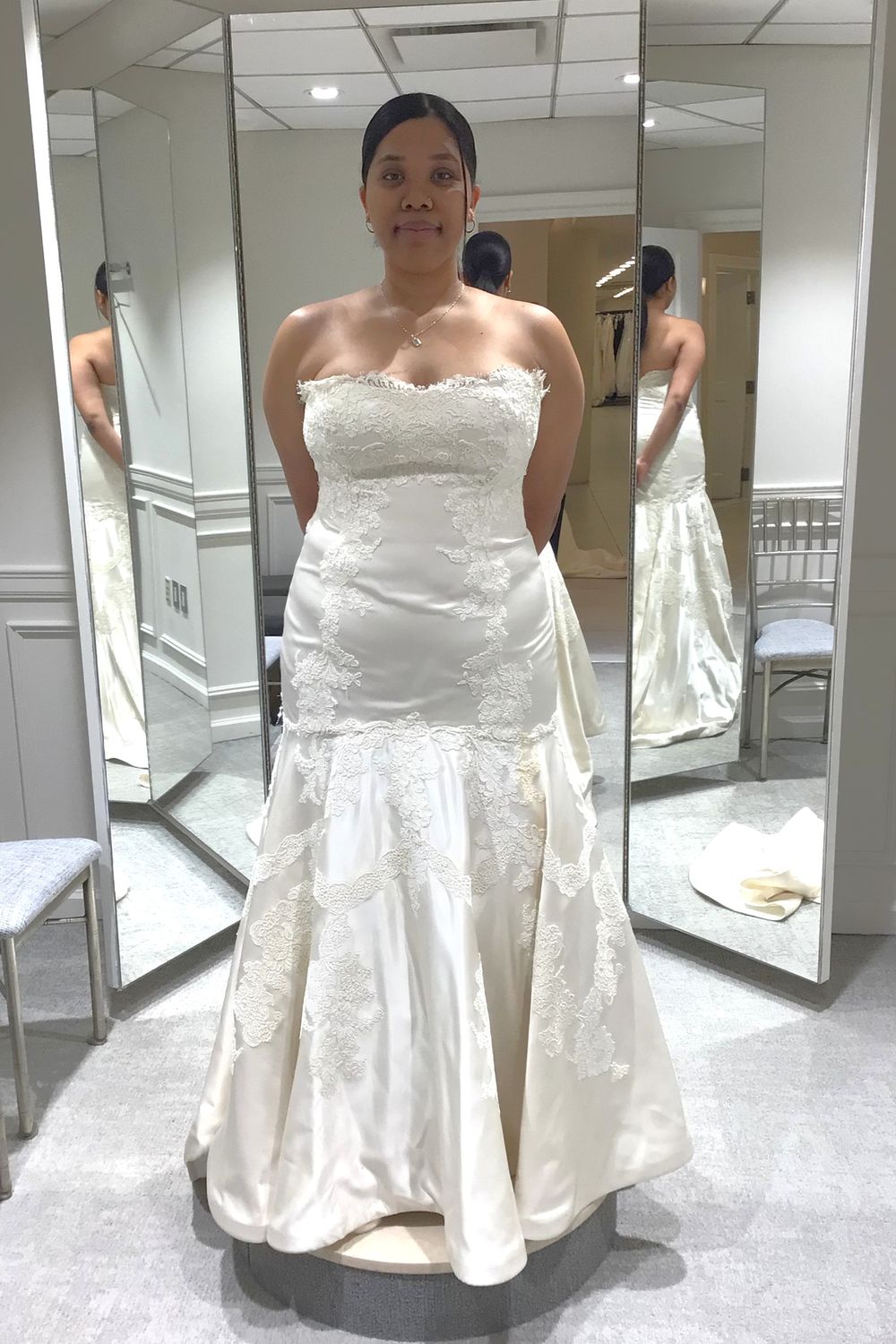 Lazaro Fit and Flare Gown with Veil 0