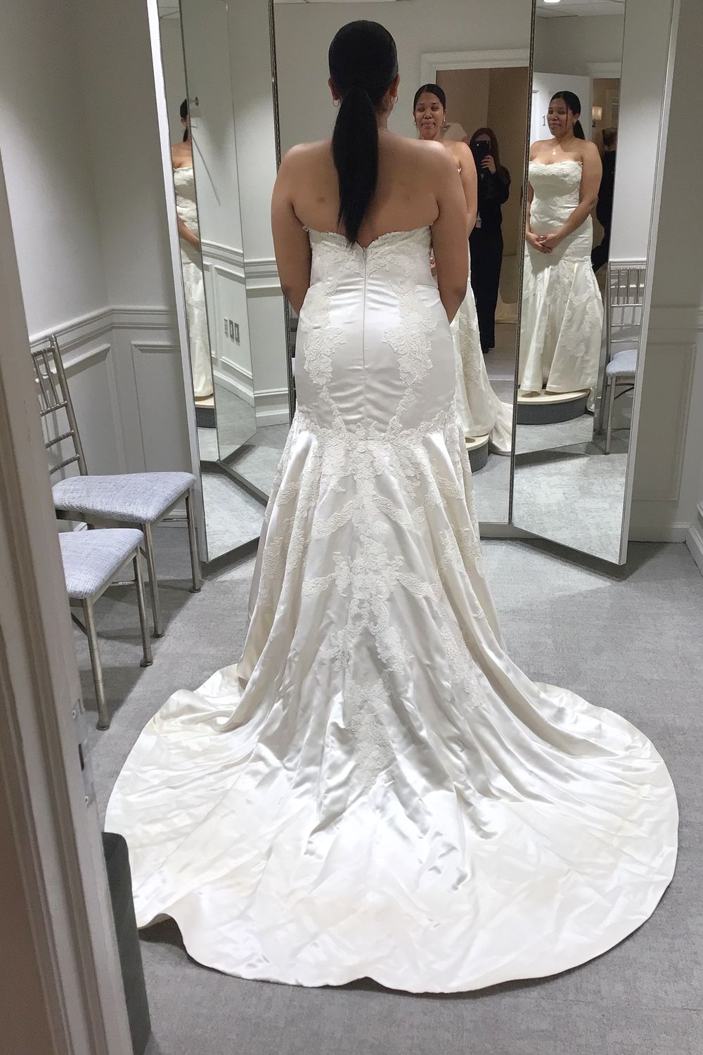 Lazaro Fit and Flare Gown with Veil 1