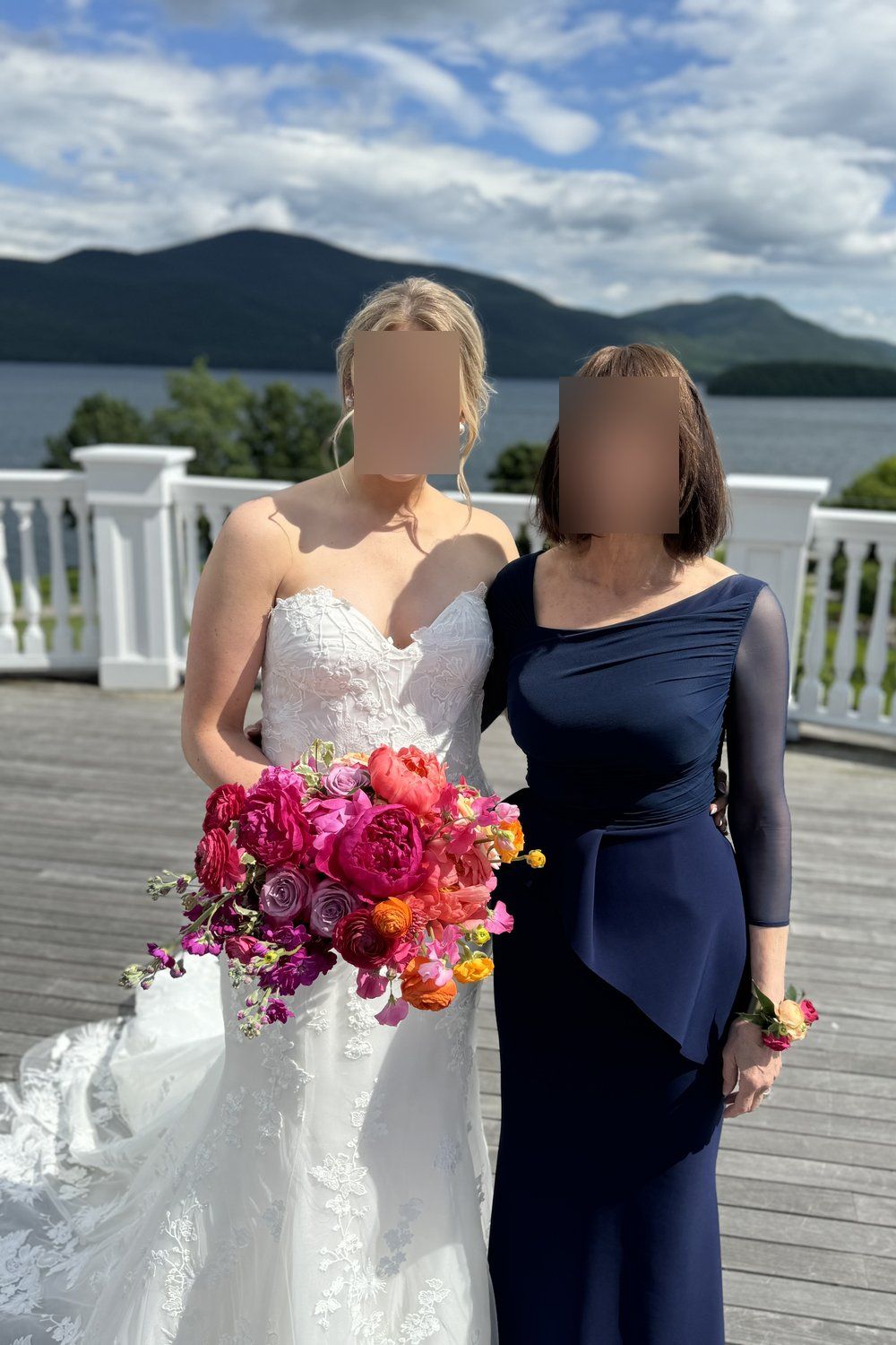 Monique Lhuillier Custom Made Mae Gown with Veil and Lace Shrug 11