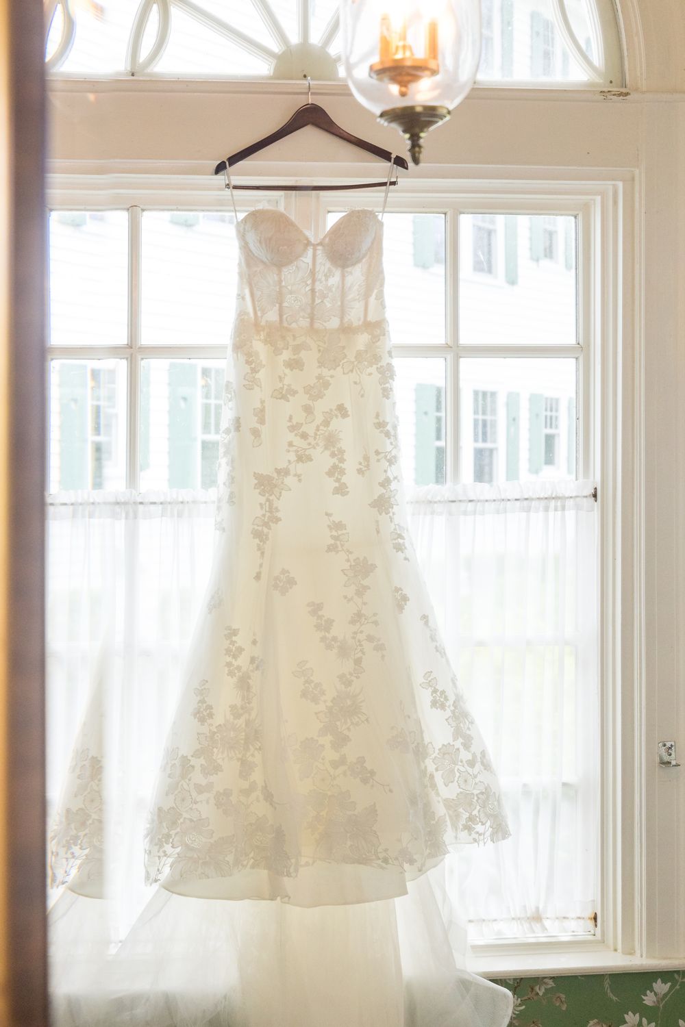 Monique Lhuillier Custom Made Mae Gown with Veil and Lace Shrug 8