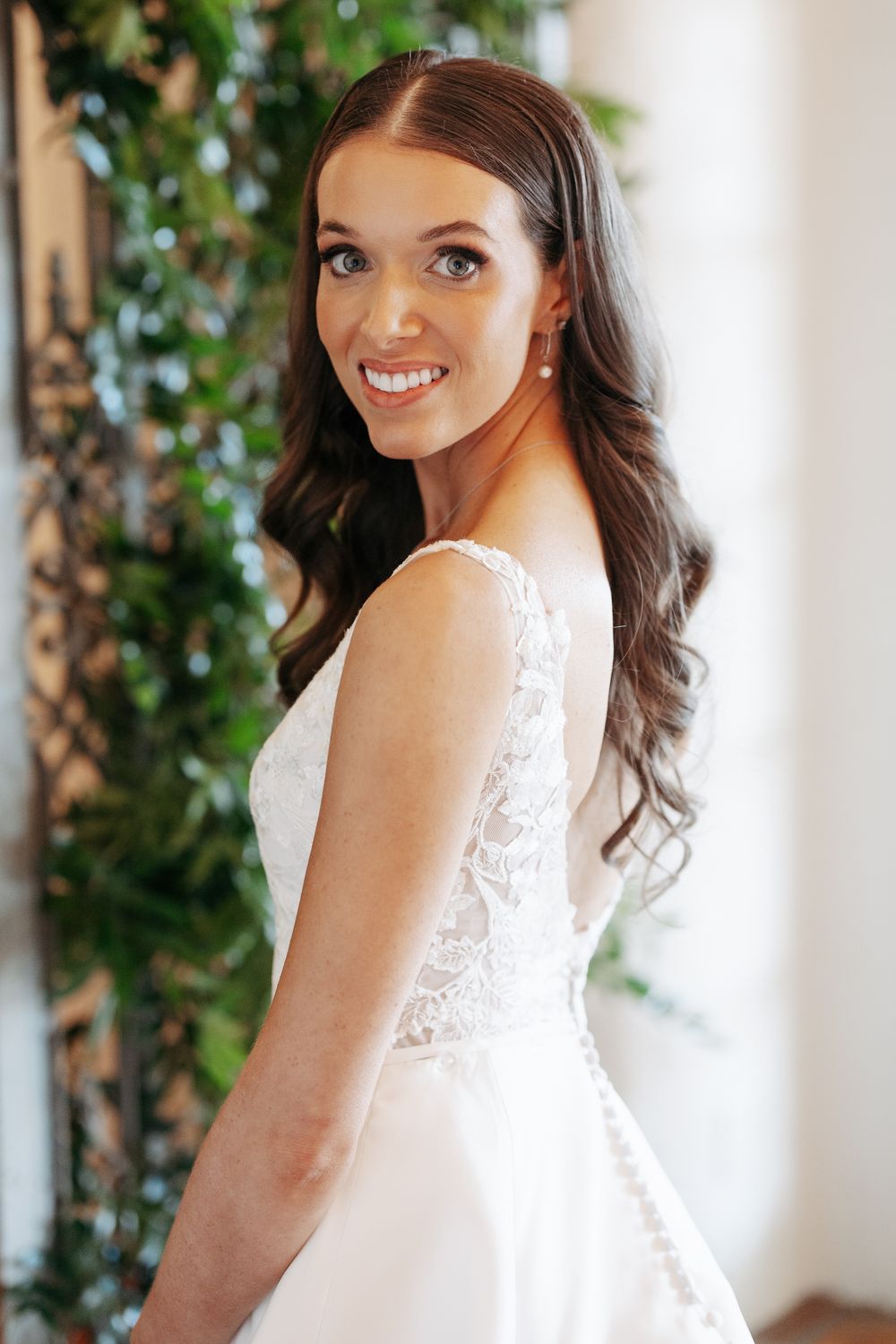 Martina Liana Classic Deep-V Neck Lace Dress 5