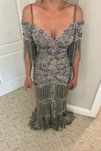 Stephen Yearick Stephen Yearick FringeDiamond Beaded Gown . 4
