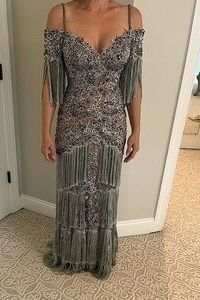 Stephen Yearick Stephen Yearick FringeDiamond Beaded Gown . 3