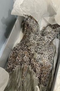 Stephen Yearick Stephen Yearick FringeDiamond Beaded Gown . 2