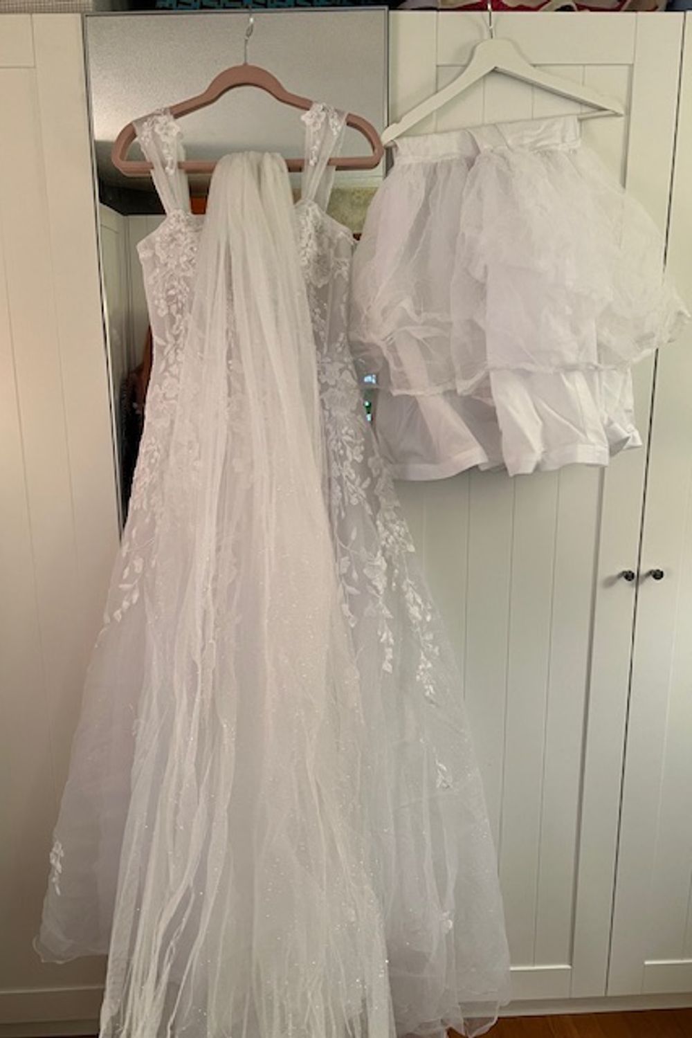 Galina Signature Floral Tulle Wedding Dress SWG 834 3