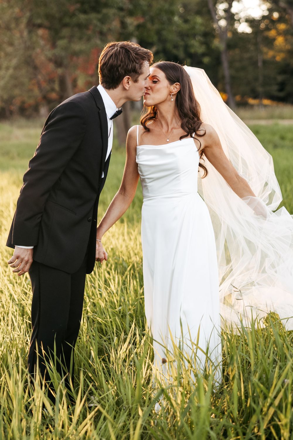 Used Jasmine Lux Charmeuse Gown with Cowl Neckline