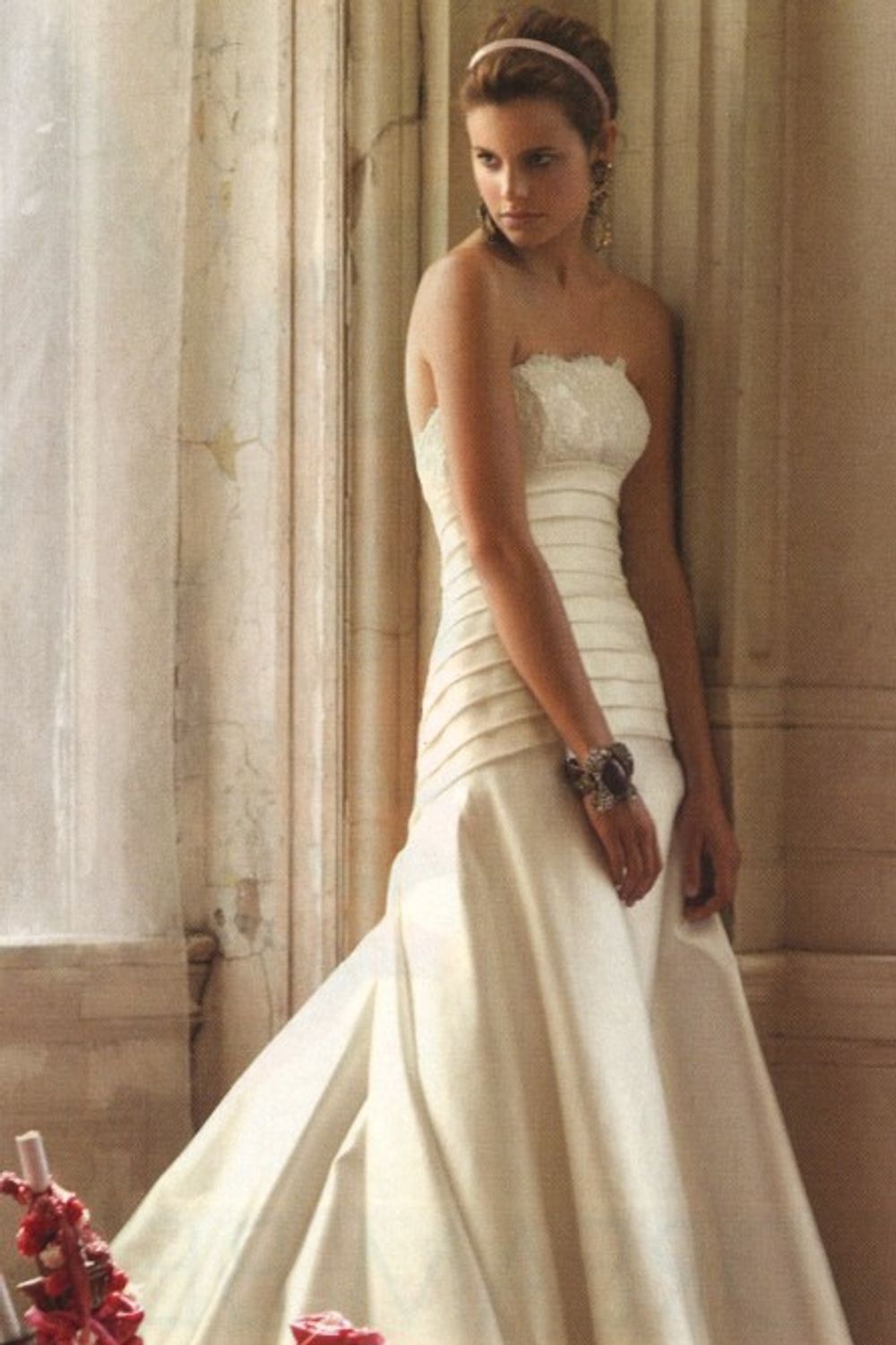 used Rivini A-Line Dress with Veil Wedding Dress