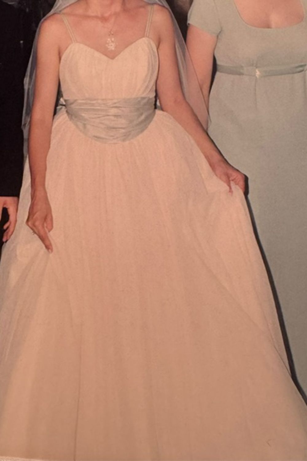 Christian Dior Romantic Blush Tulle W/ Veil and Hair Comb Roses 3