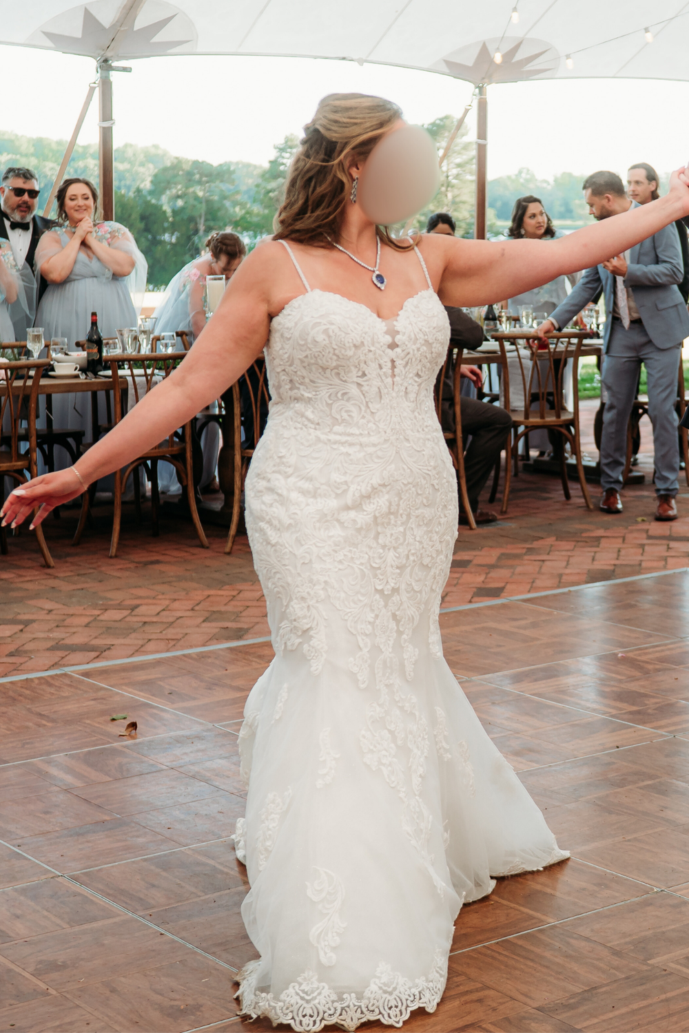 Maggie Sottero Fiona with detachable Overskirt and Sleeves 9