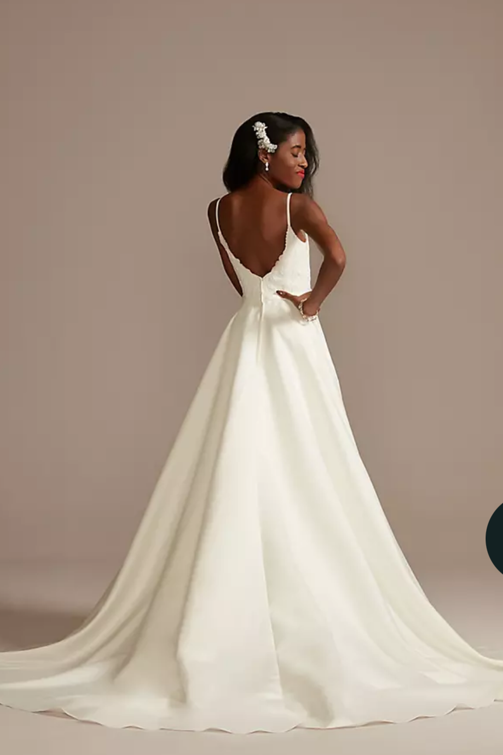 DB Studio Scalloped Lace Satin Wedding Dress  1