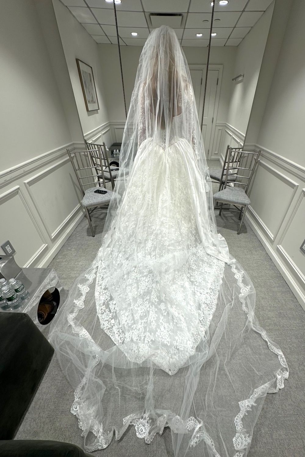 Love by Pnina Tornai 5057 with Veil, Bolero and Bow 11