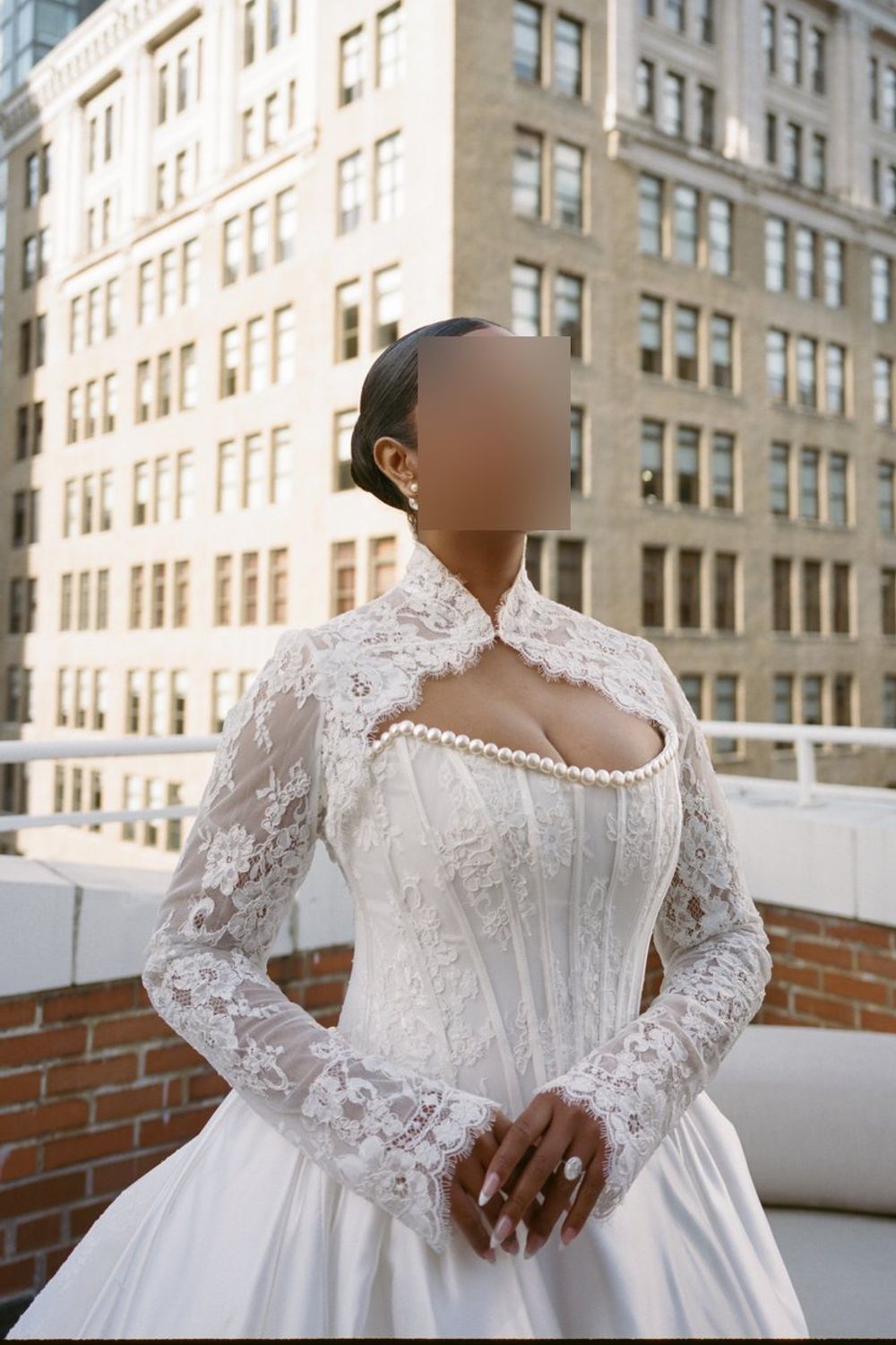 Love by Pnina Tornai 5057 with Veil, Bolero and Bow 2