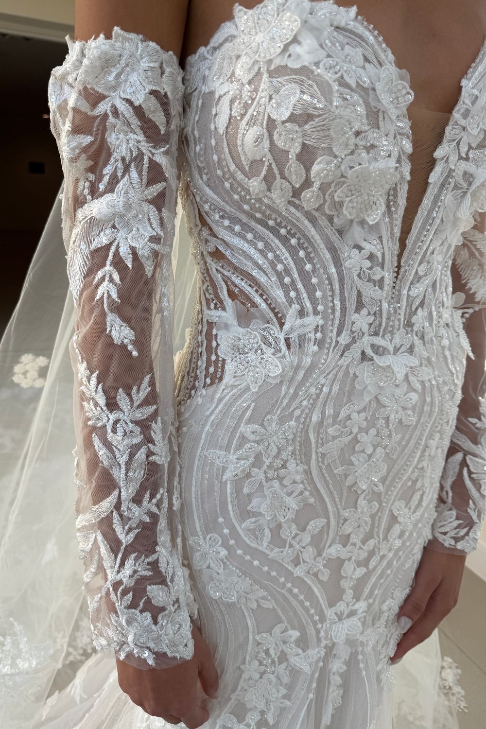 Kitty Chen Matea with Veil and Sleeves 6