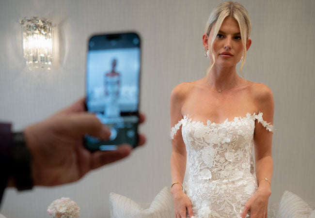 List your dress, take selfie of you in your dress.