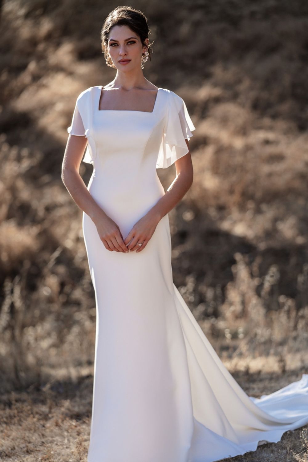 Grace Without Compromise: The Allure Modest A-Line Wedding Dress