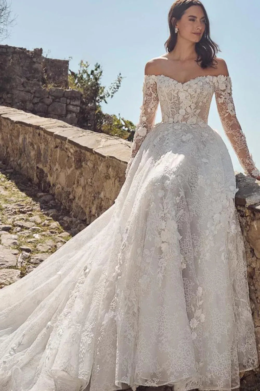 Enchanted in Beadwork: Long Sleeve Wedding Gowns That Dazzle
