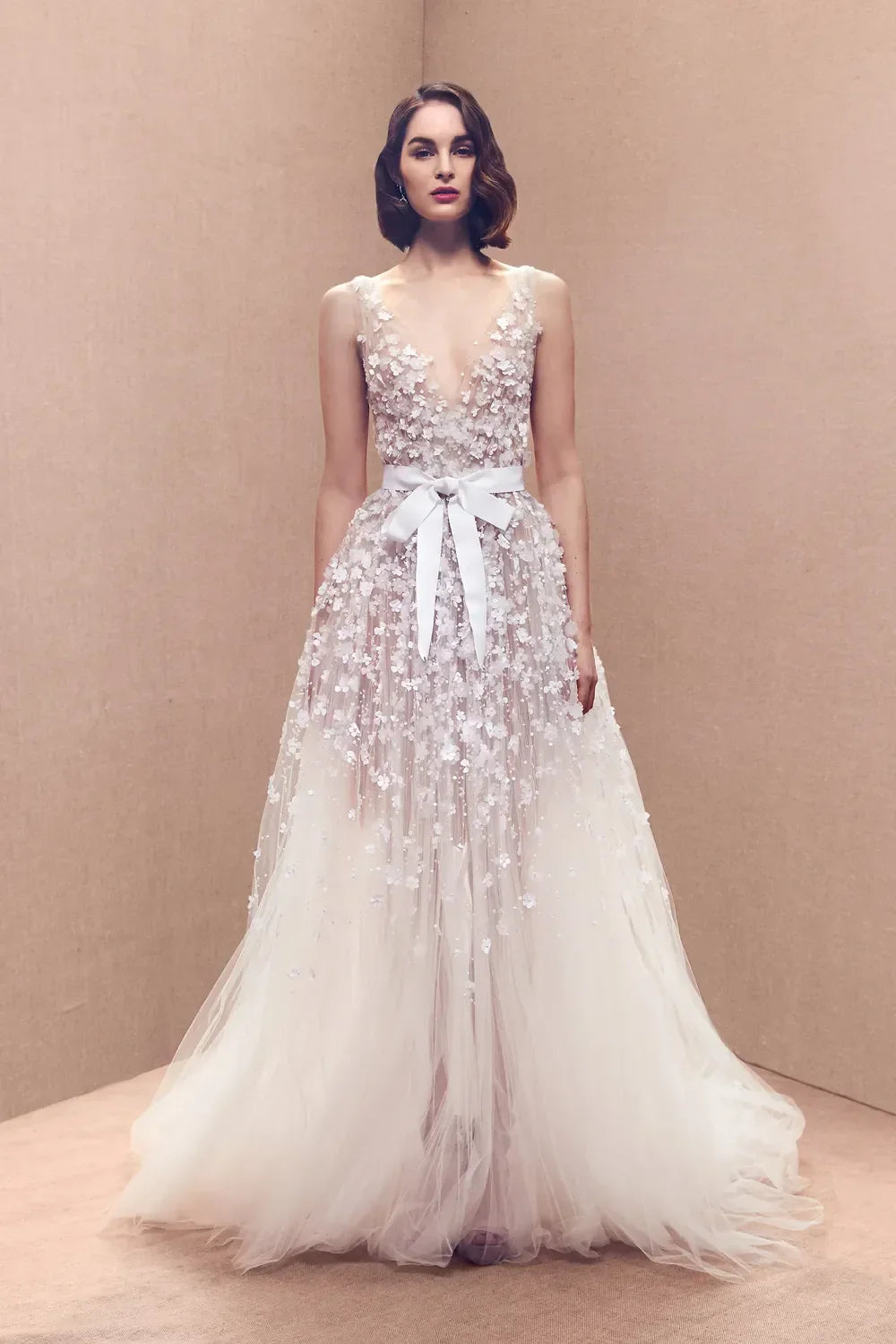 The Allure of Deep Drama: Plunging V-Neck Wedding Dresses That Command Attention