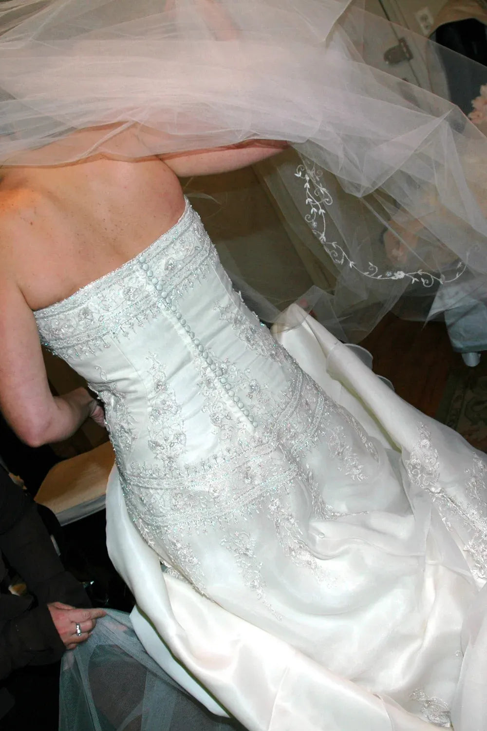 Lazaro A-line Wedding Dress with Veil LZ8143  4