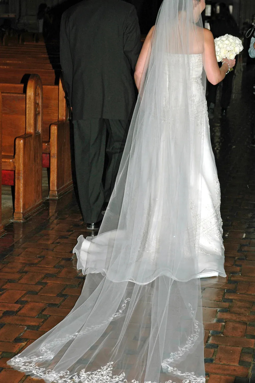 Lazaro A-line Wedding Dress with Veil LZ8143  3