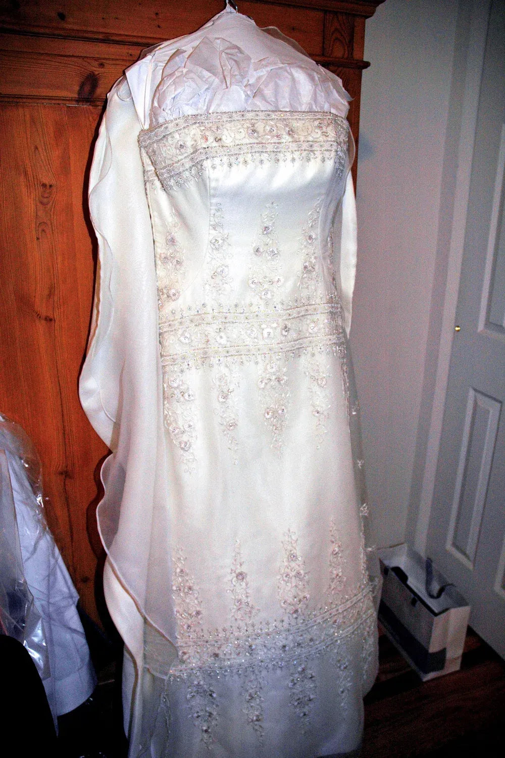Lazaro A-line Wedding Dress with Veil LZ8143  5