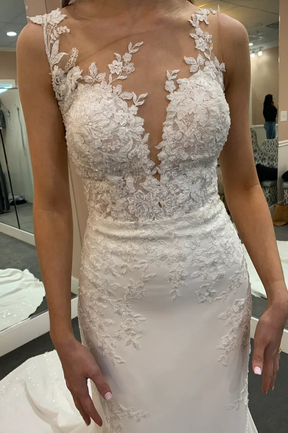 Essense of Australia High-Neck Lace Dress 1