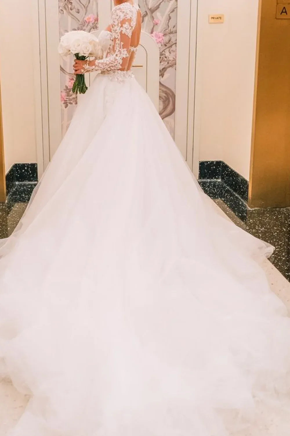 Galia Lahav Cali Gown w Sleeves & Overskirt 4