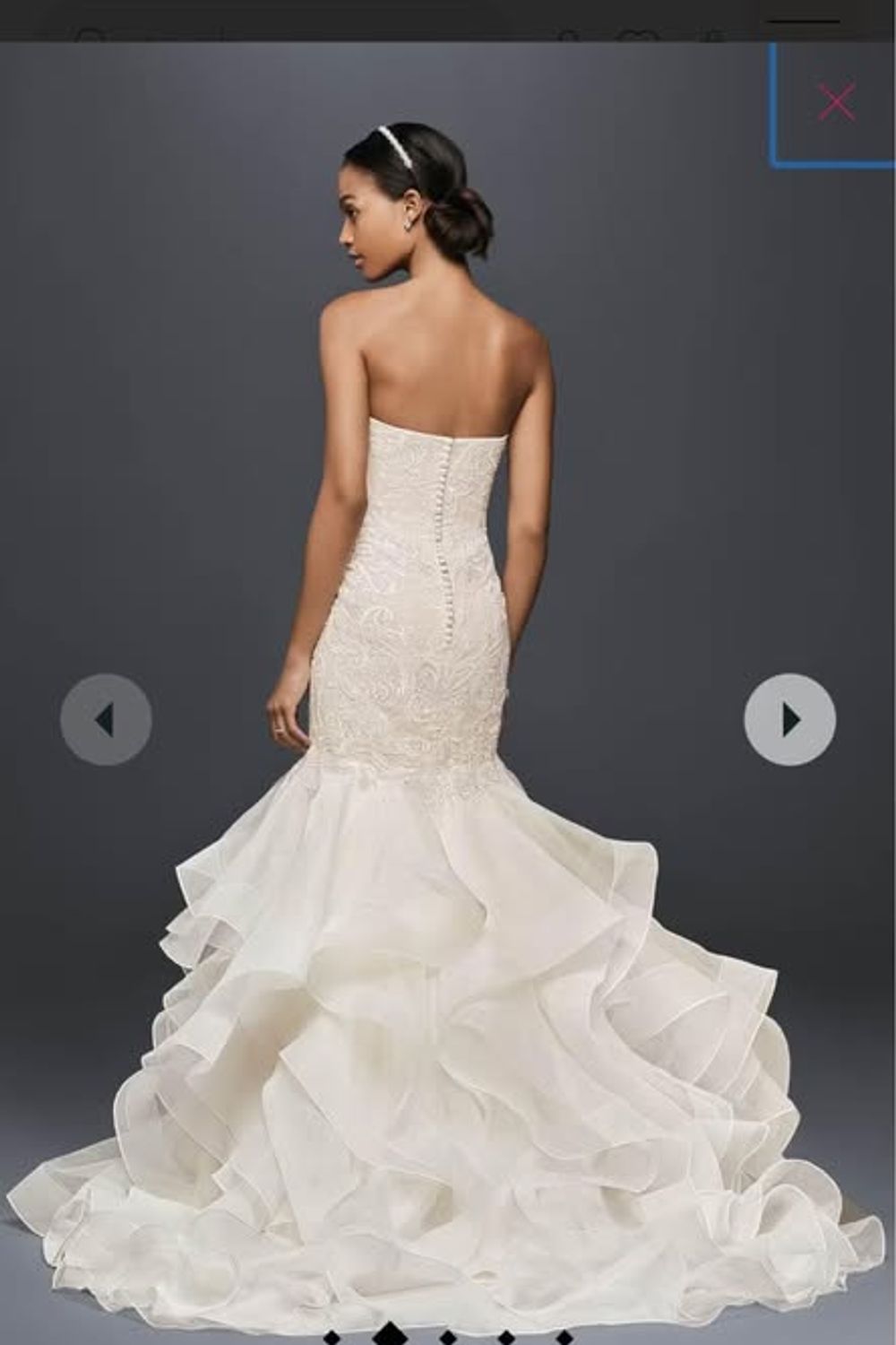 Oleg Cassini Beaded Lace Strapless Gown 1