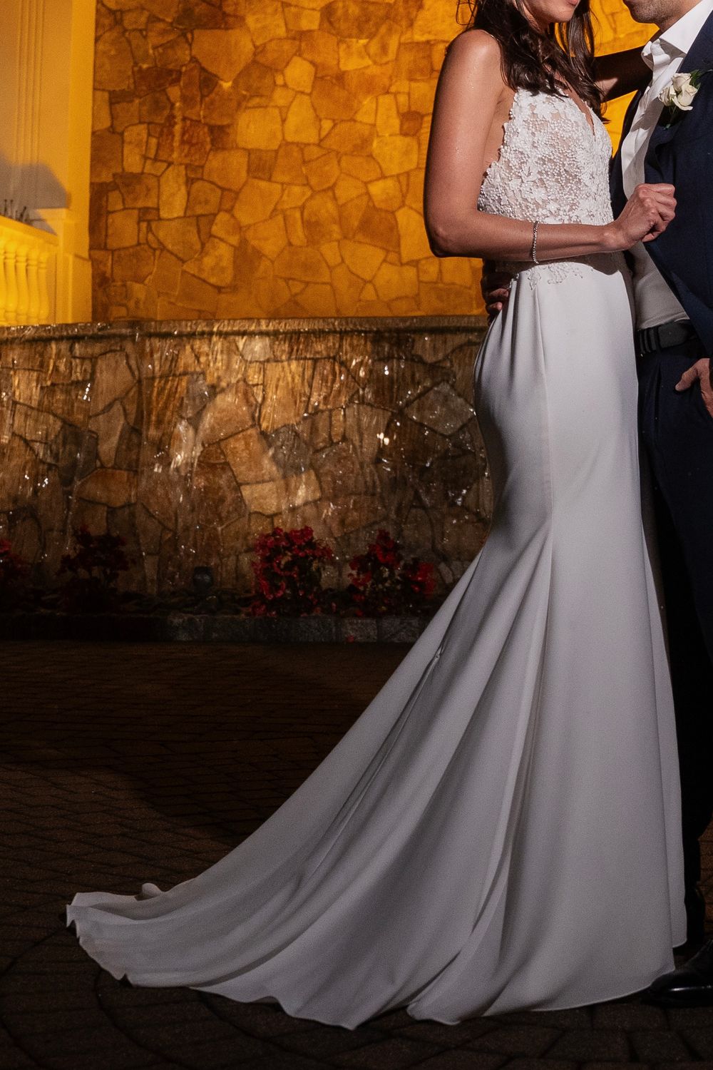 Mikaella Beautiful Lace & Crepe Mermaid Gown 2