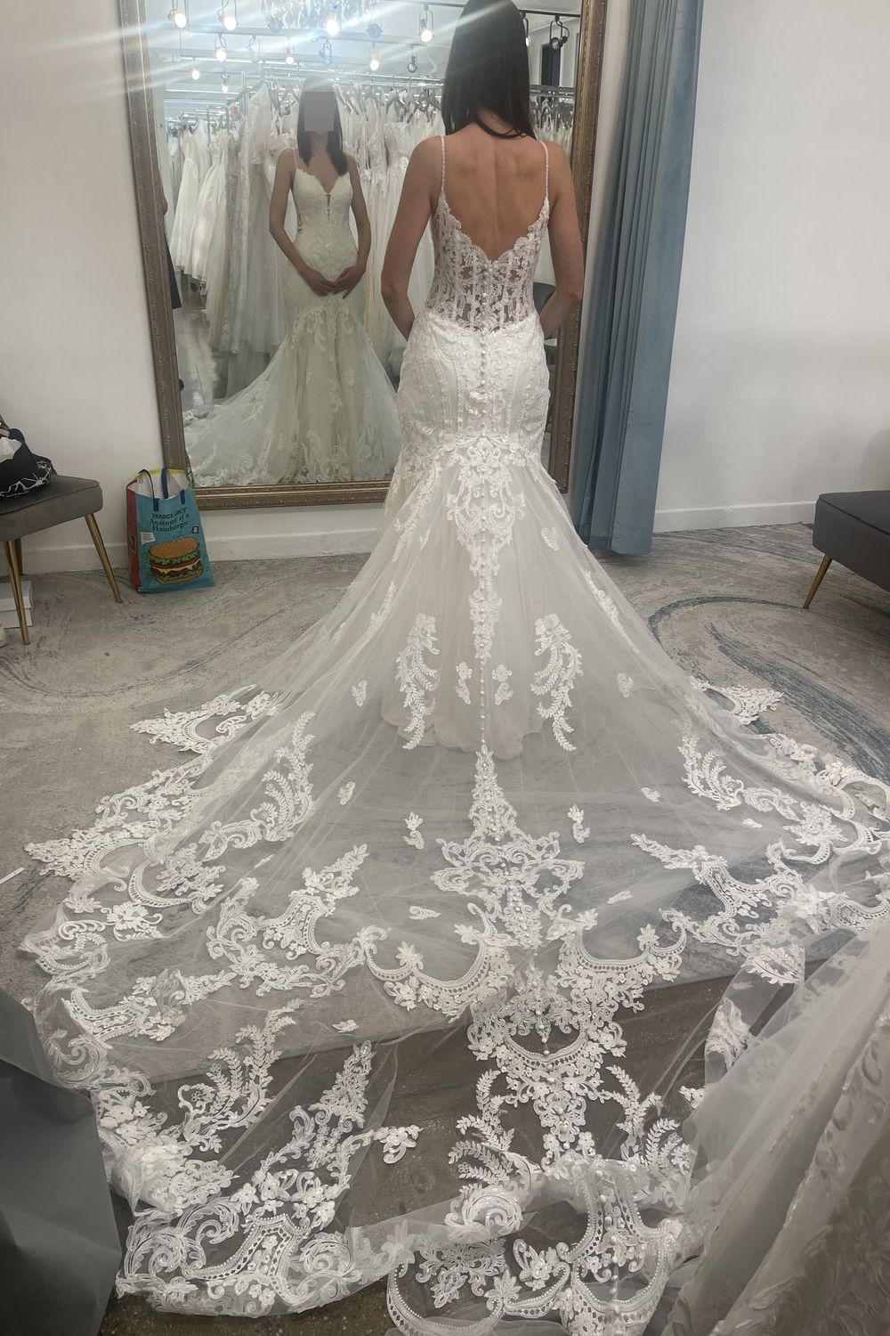 Used Madison James Stunning Lace Gown MJ704 Wedding Dress Used Madison James Stunning Lace Gown MJ704 Wedding Dress
