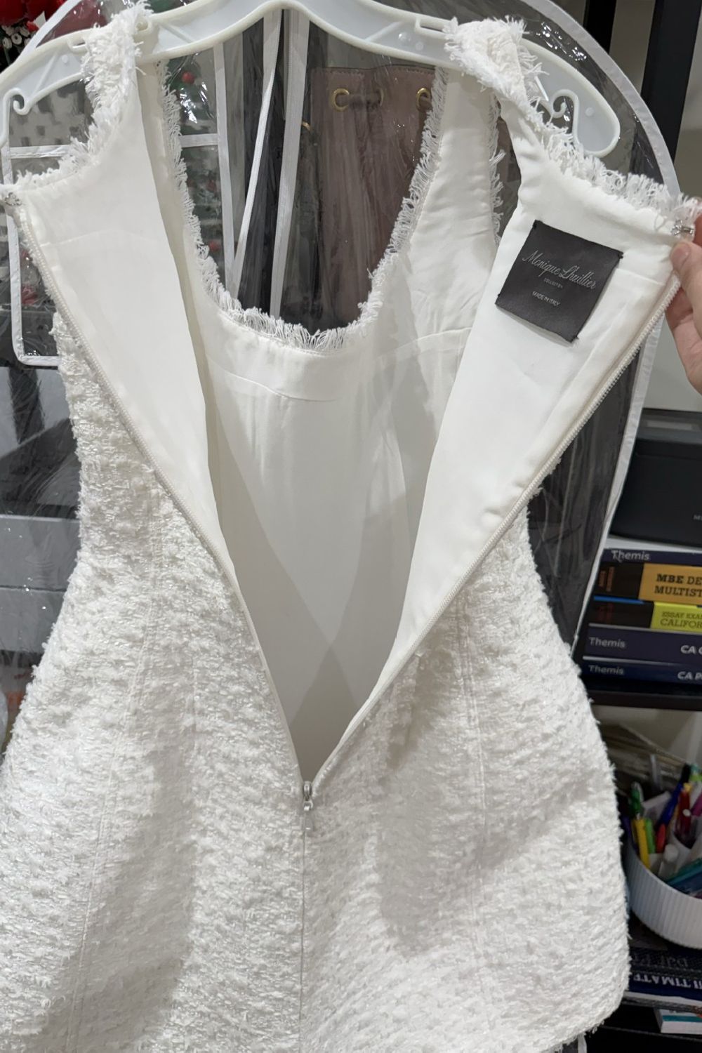 Monique Lhuillier Scoop Neck Sculpted Dress 5