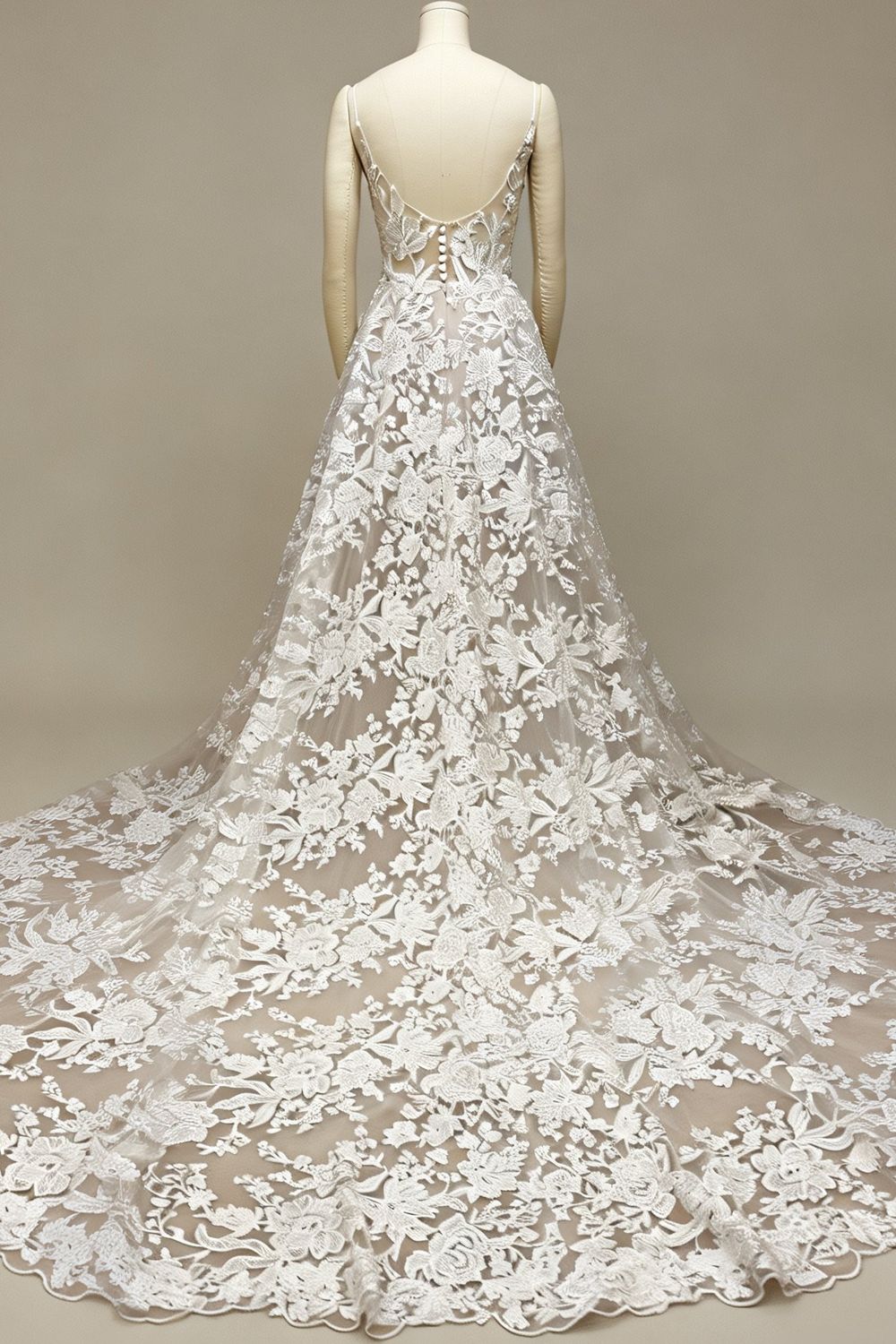 Eti Brener Romantic Lace Bridal Gown with Long Train 5