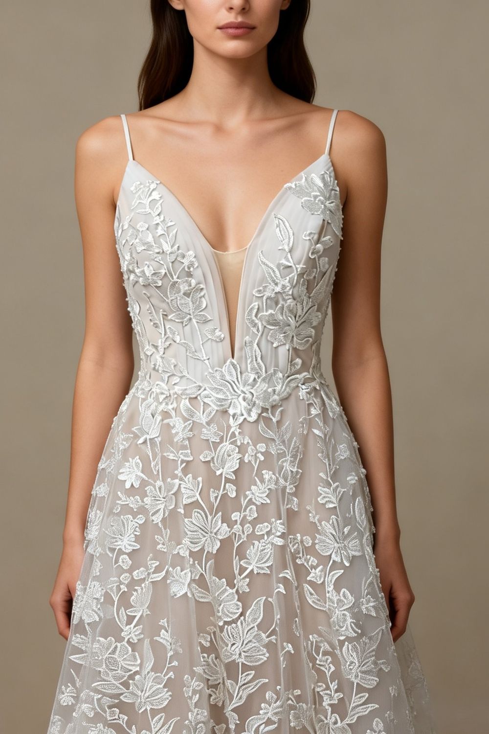 Eti Brener Romantic Lace Bridal Gown with Long Train Size 8 1