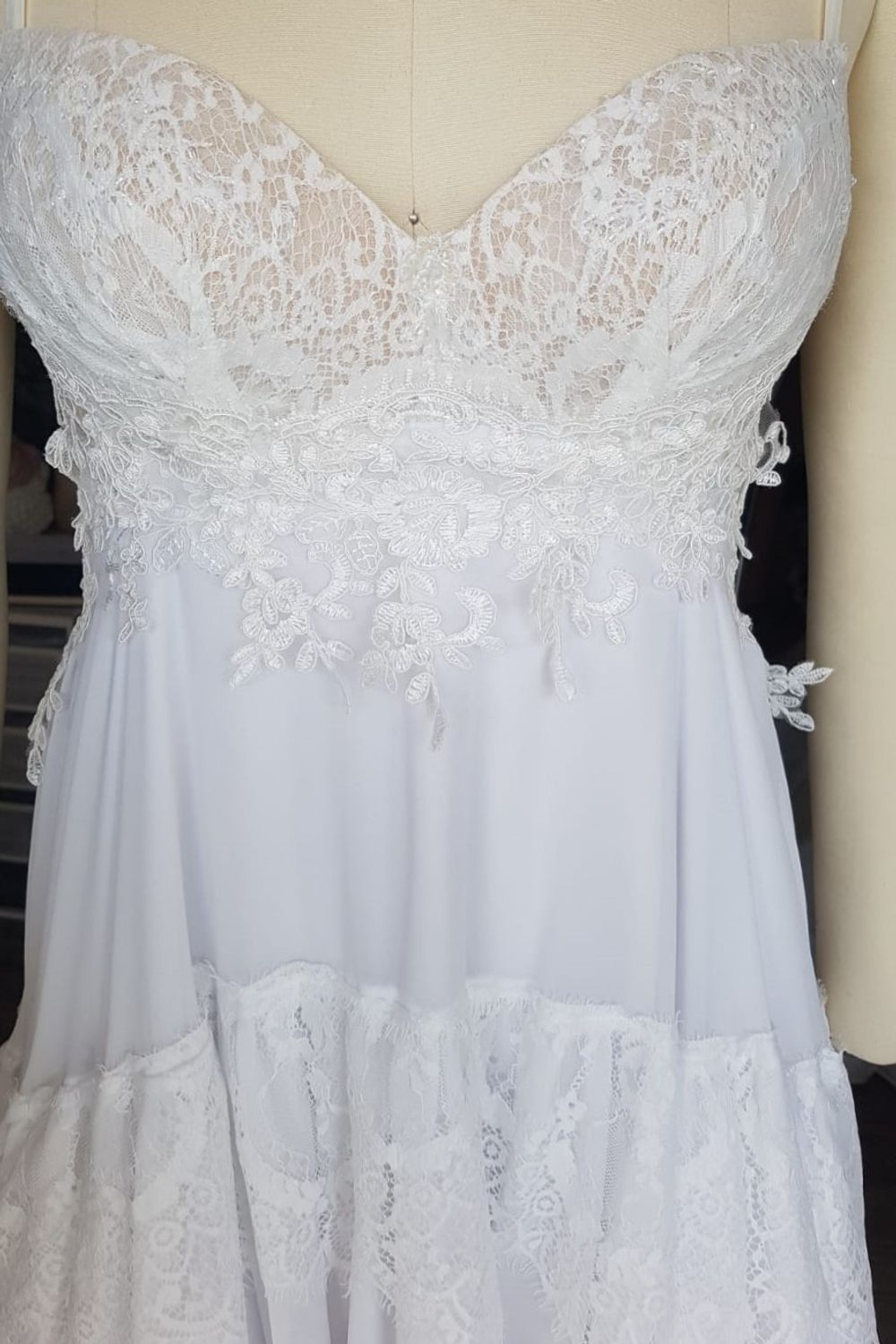 Eti Brener Lace Tiered Bridal Mini Dress For Sizes 4-6 4