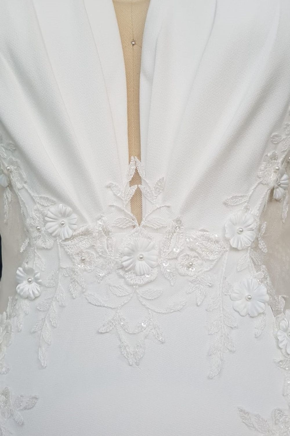 Eti Brener Fit and Flare Ivory Bridal Gown Size 8 2