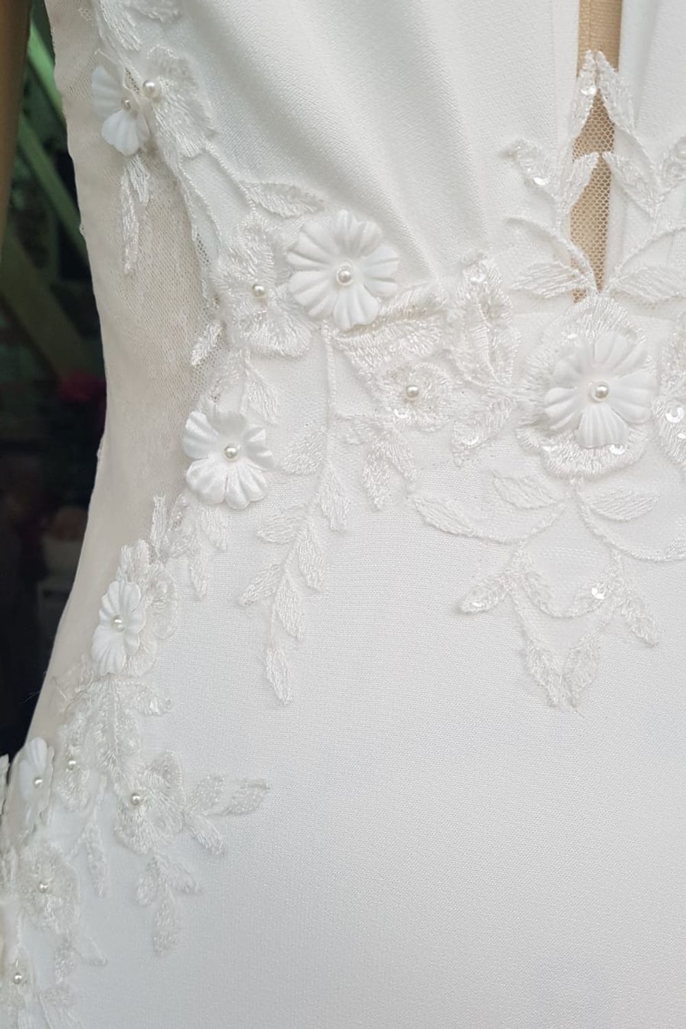 Eti Brener Fit and Flare Ivory Bridal Gown Size 10 3