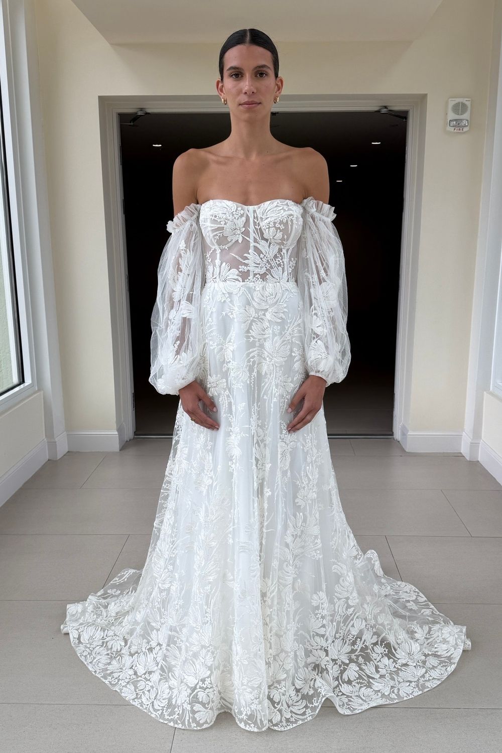 Alena Leena Bridal Peony with Sleeves 4
