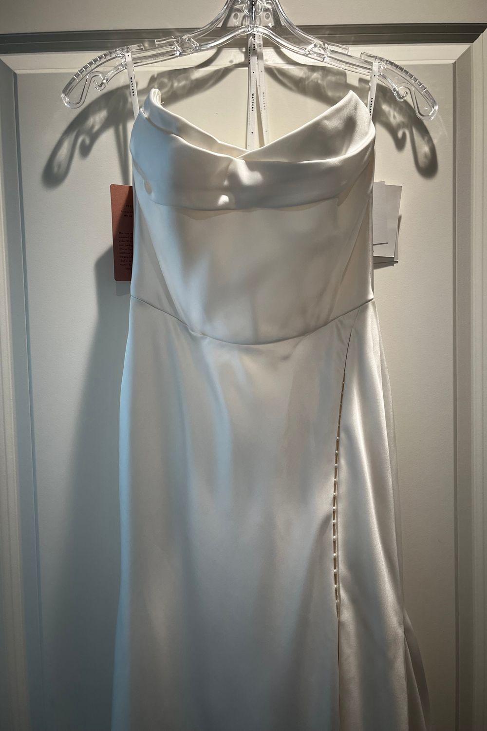 Watters Watters Orlie Strapless Satin Sheath Wedding Gown 3