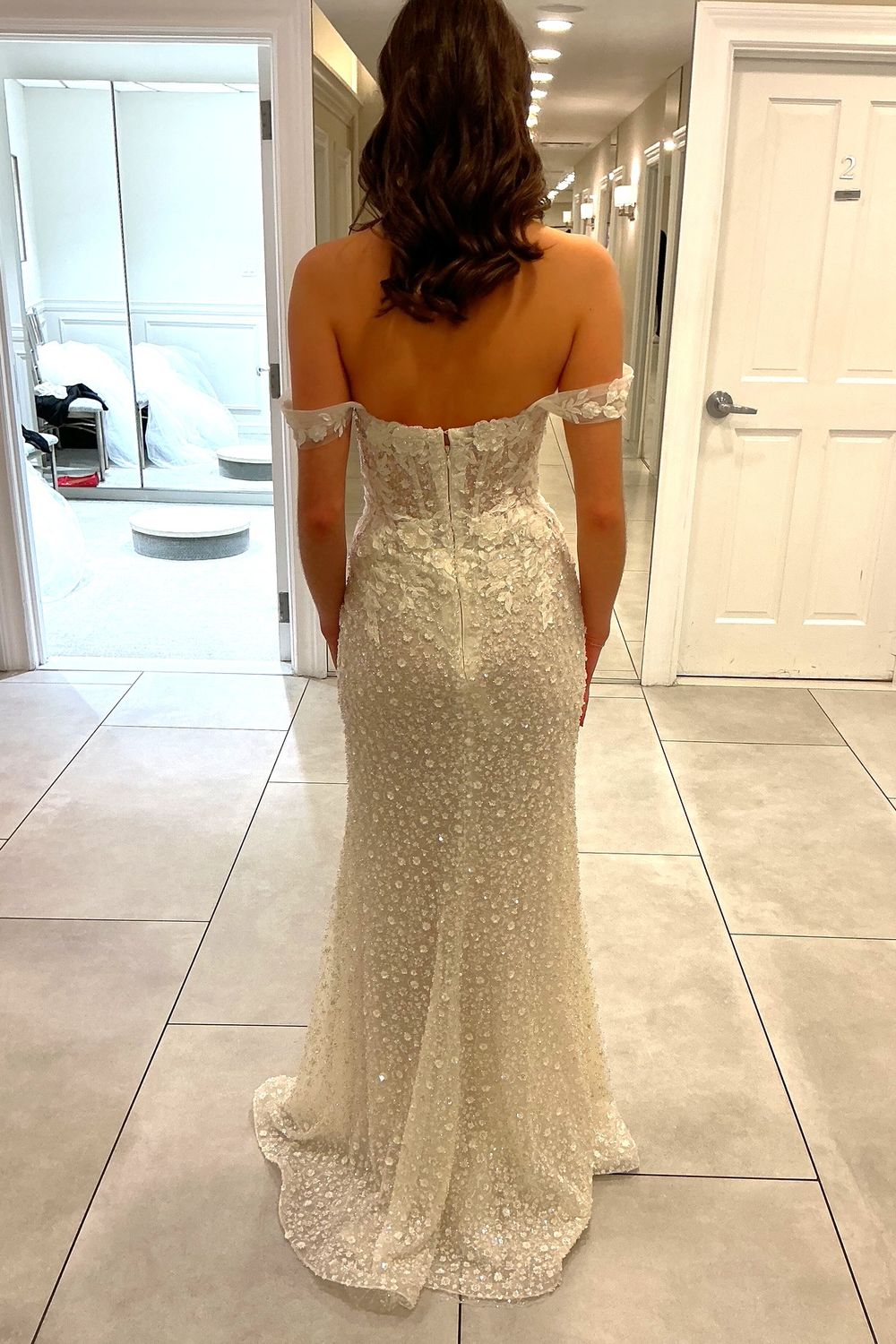 Pronovias Privee Amya with Veil and Overskirt 5