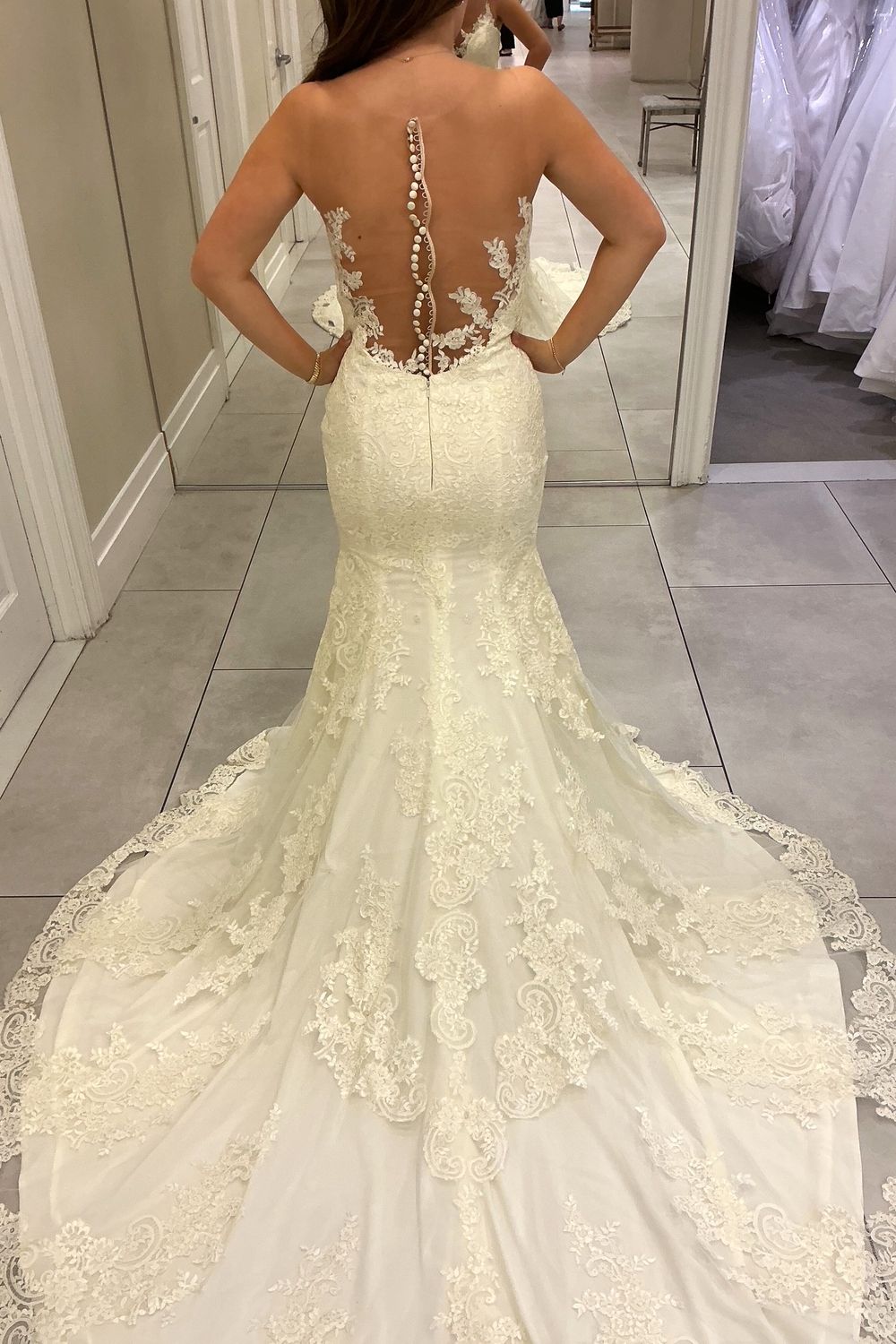 Ashley & Justin Fit and Flare Dress with Veil 4