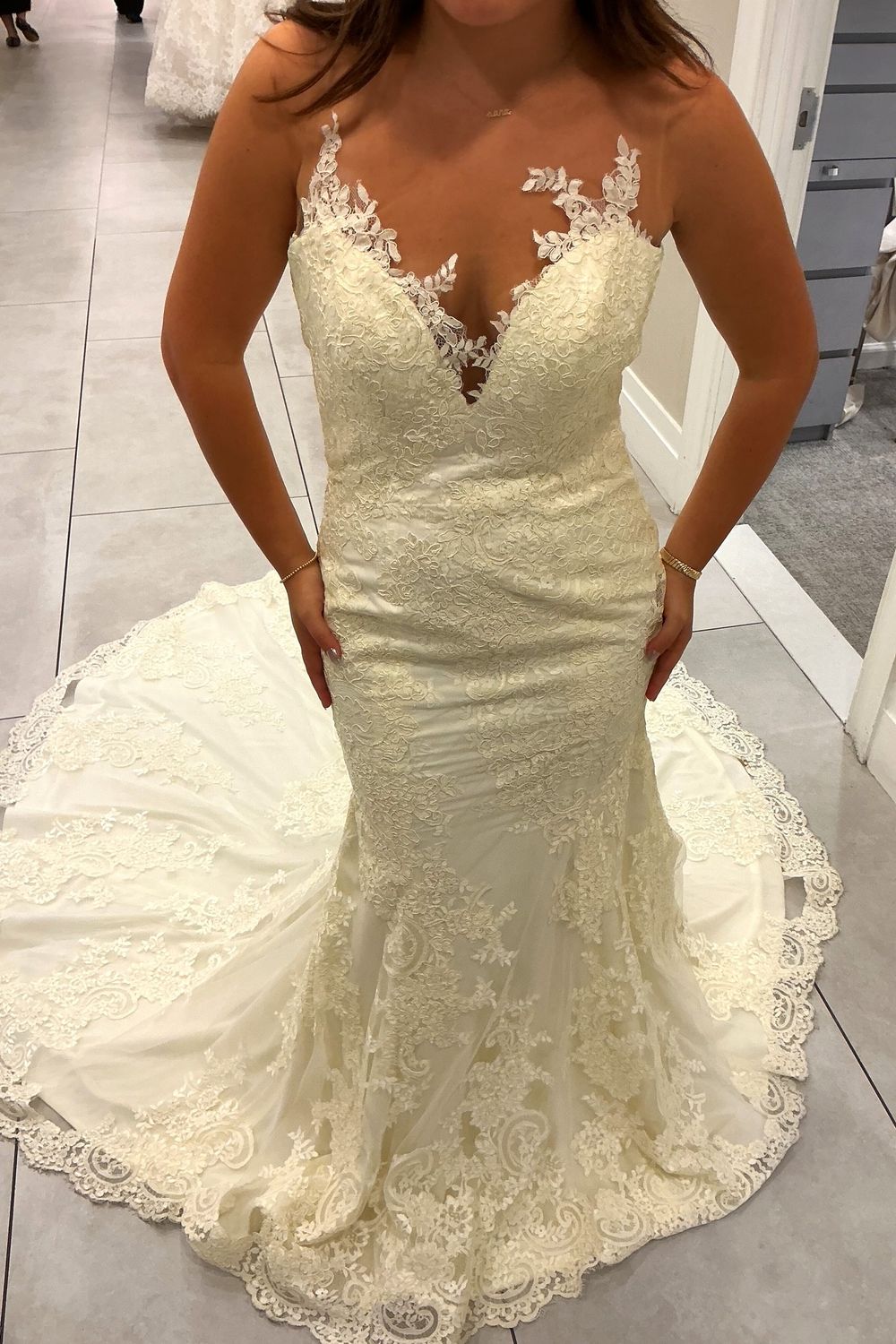 Ashley & Justin Fit and Flare Dress with Veil 2