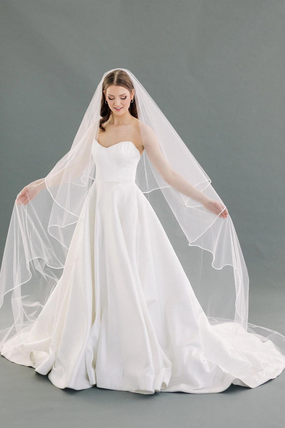 Martina Liana Martina Liana Mikado Dress + Toni Federici Veil 9