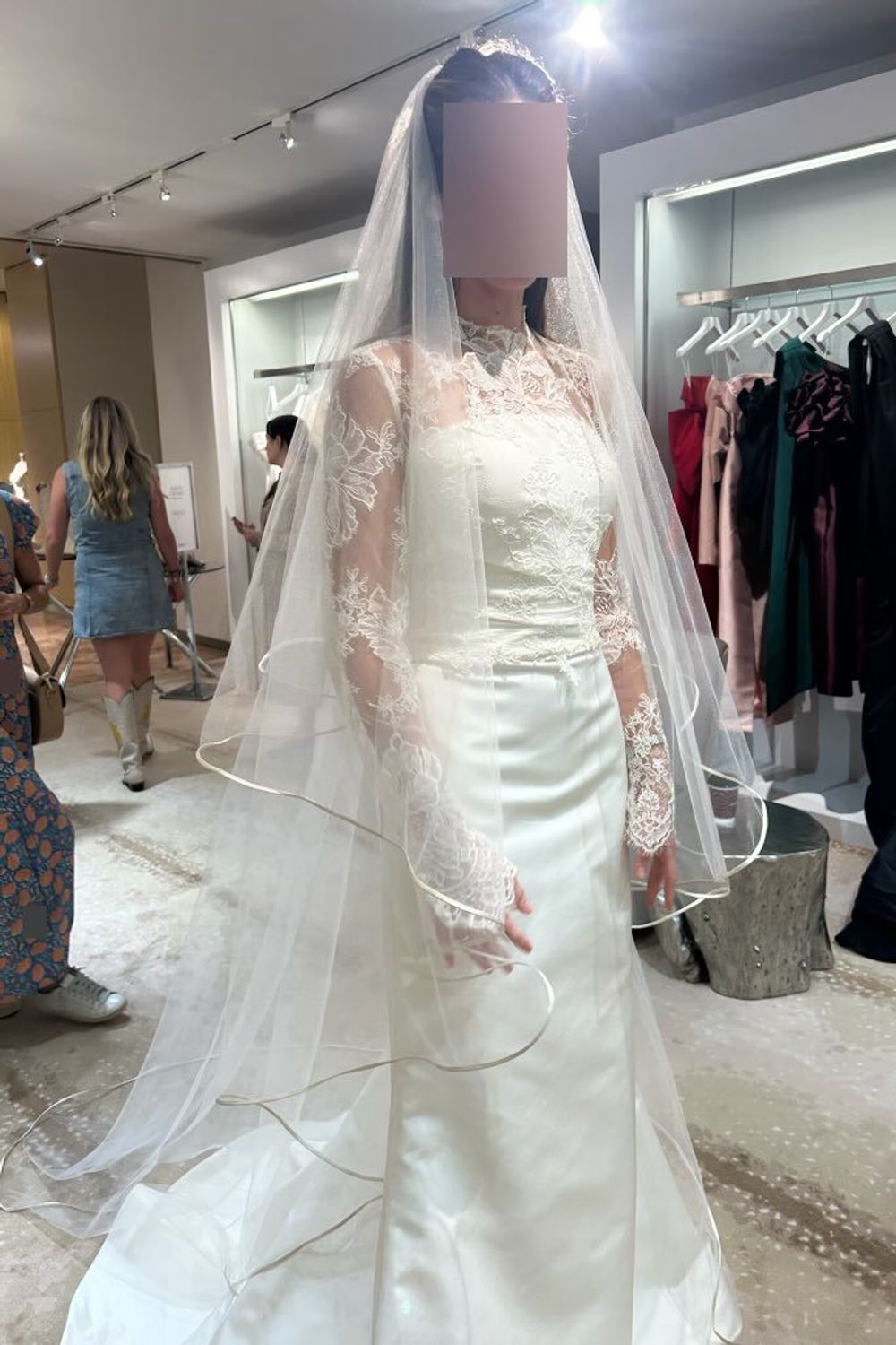 Sareh Nouri Blue Moon Dress with Veil and Jacket 8