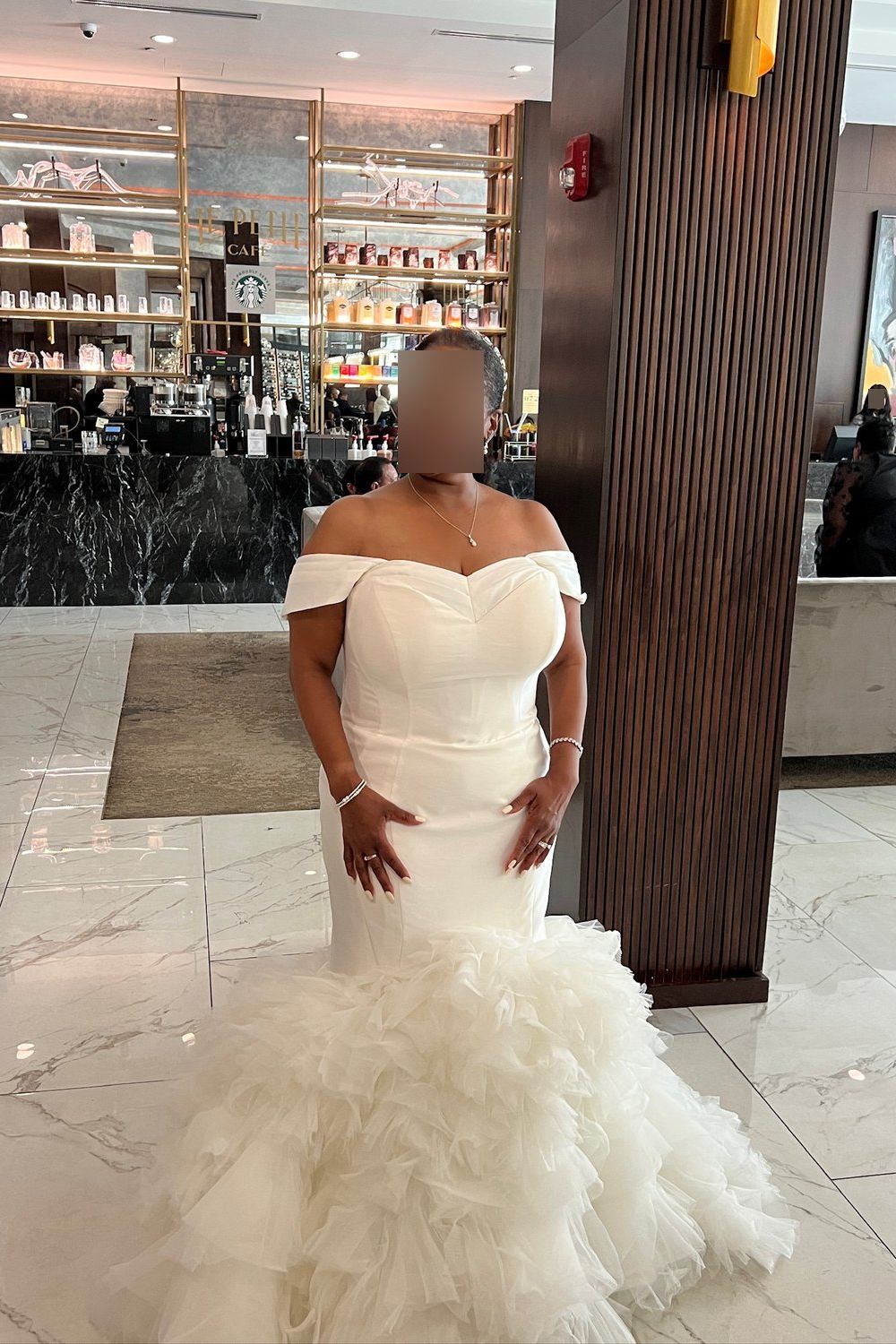 Martina Liana Silk Trumpet Wedding Dress with Tiered Tulle Skirt 4