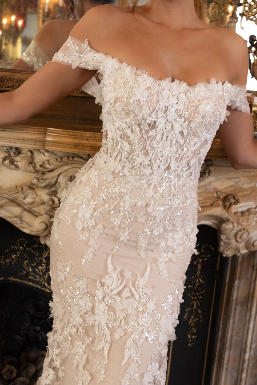 Randy Fenoli Farrah with Veil (Bel Aire Bridal Veil V7440C) 2